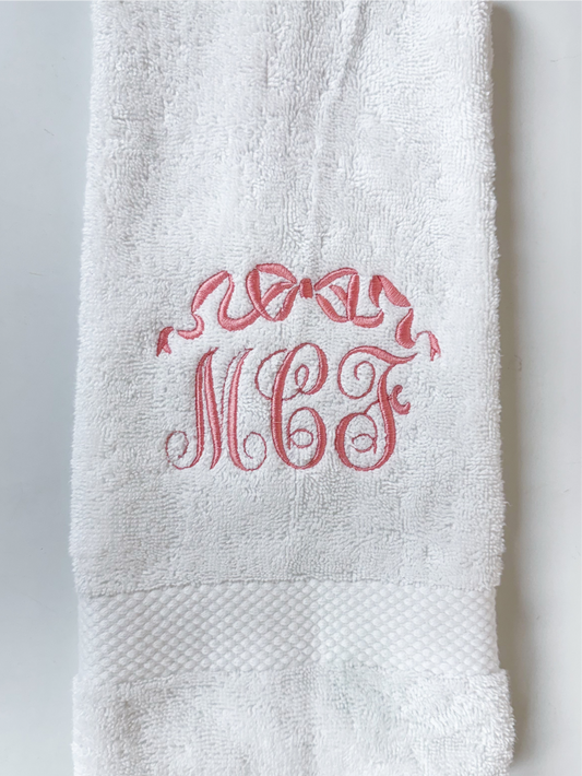 Monogram Bow Hand Towel