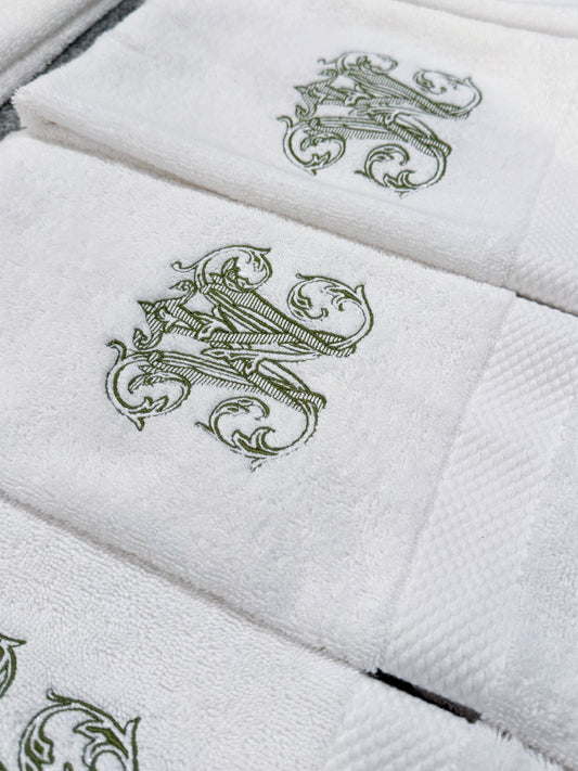 Vintage Vine Monogram Hand Towel