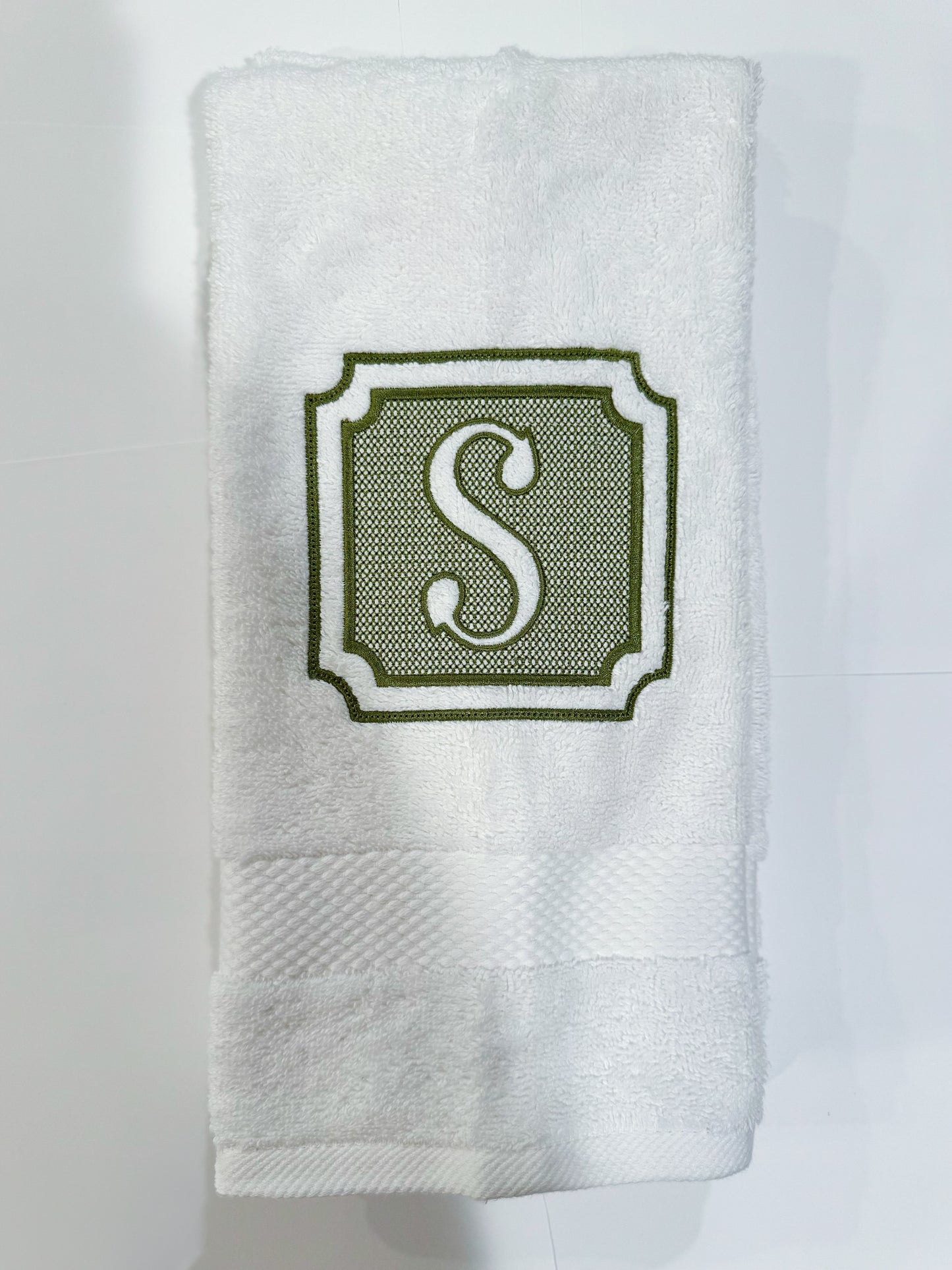 Embossed Monogram Hand Towel