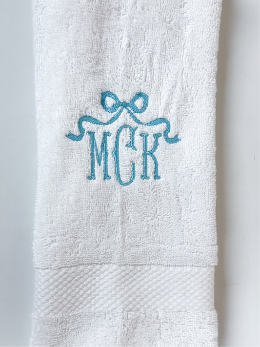 Monogram Coquette Bow Hand Towel